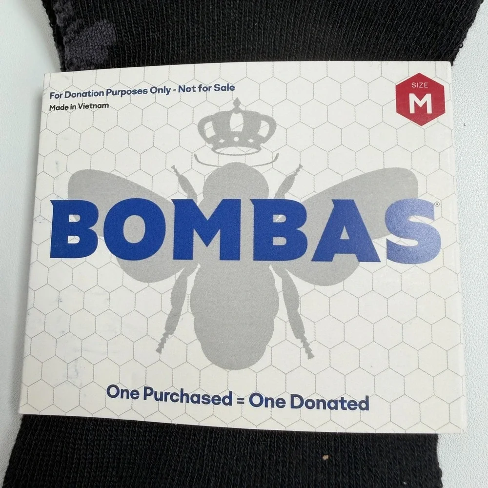 Bombas Cushion No Show Ankle Socks Lot of 3 Pack Medium M Black Honeycomb Arch